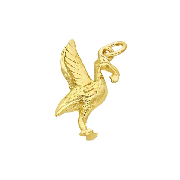 9ct Yellow Gold Liverbird Pendant - 11x19x6mm - 3.4g