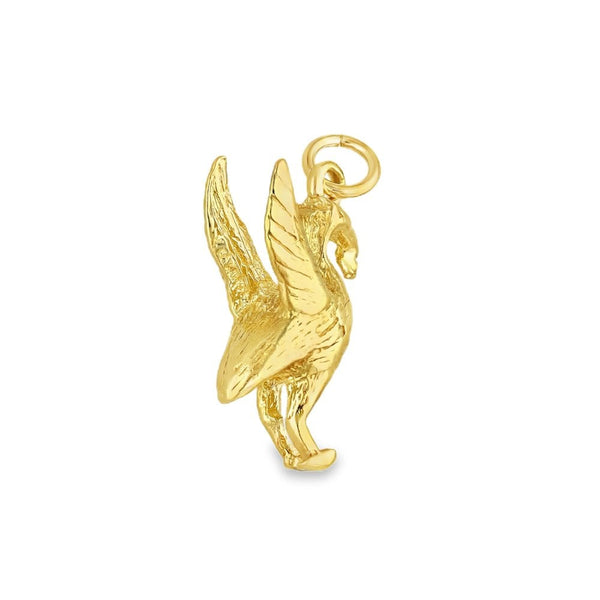 9ct Yellow Gold Liverbird Pendant - 11x19x6mm - 3.4g
