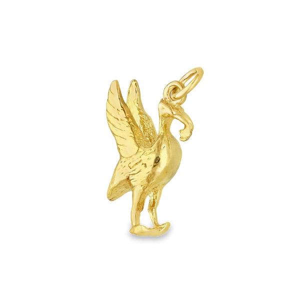 9ct Yellow Gold Liverbird Pendant - 11x19x6mm - 3.4g
