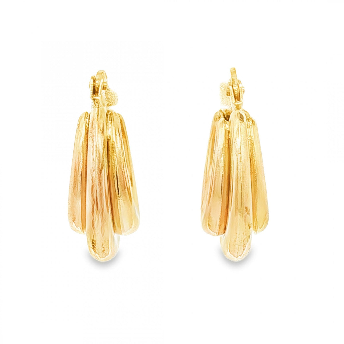 9ct Yellow Gold Graduated Round Hoop Earrings - 7x18x17mm - 2.4g