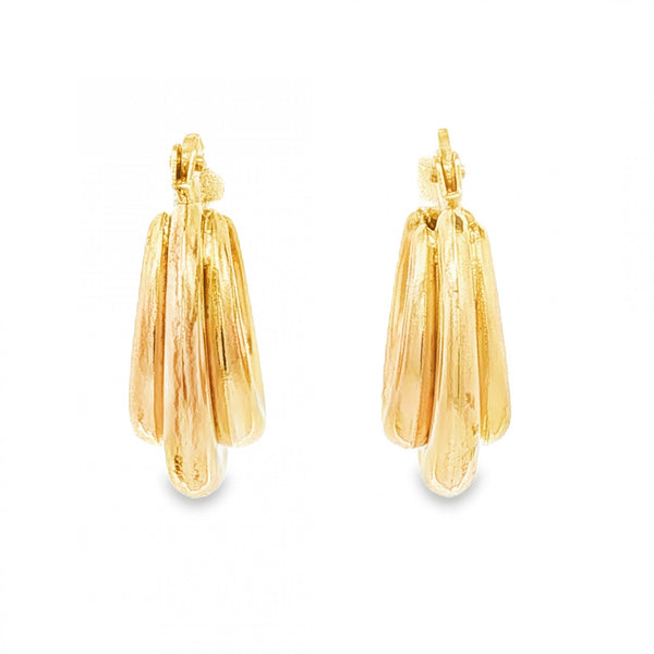 9ct Yellow Gold Graduated Round Hoop Earrings - 7x18x17mm - 2.4g