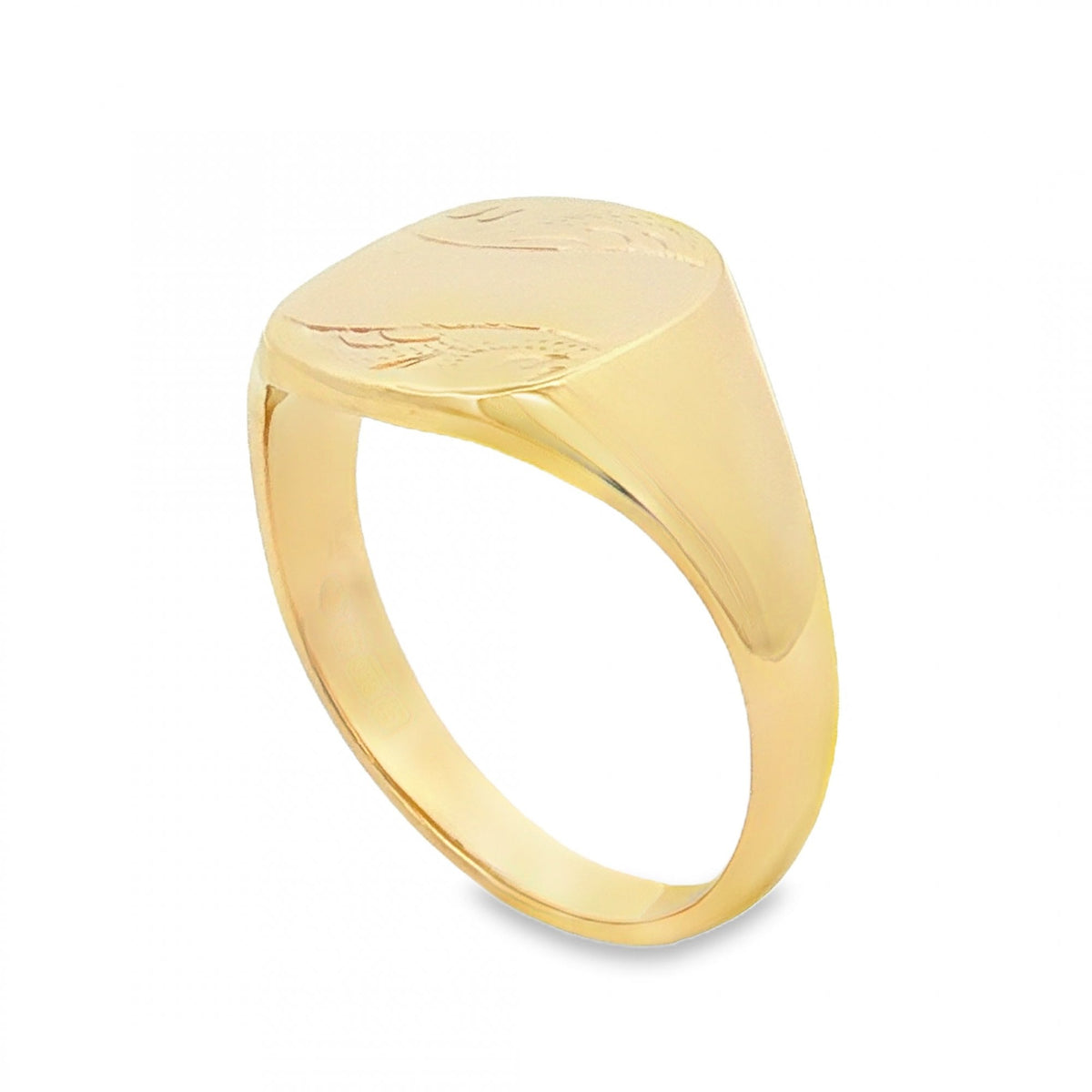 9ct Yellow Gold Cushion Signet Ring - Size X½ - 14mm