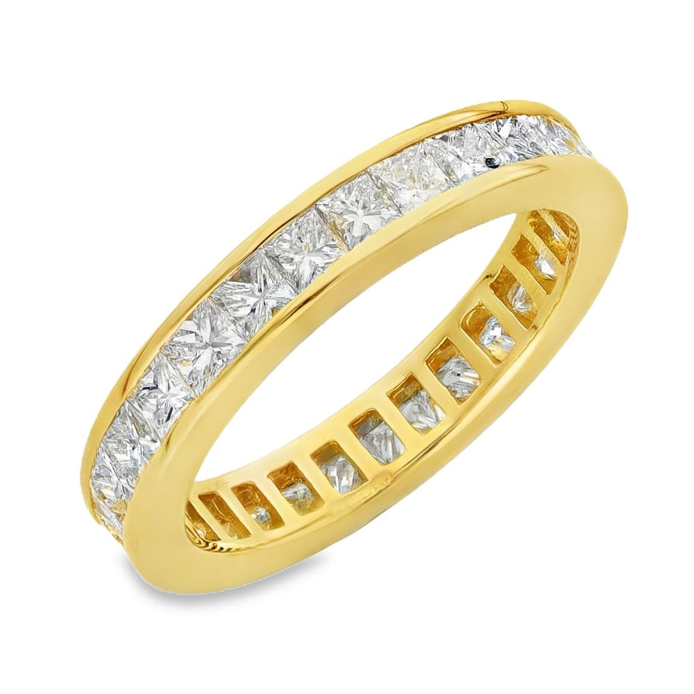 18ct Yellow Gold Diamond Full-Eternity Ring - Size M½ - 2.00ct