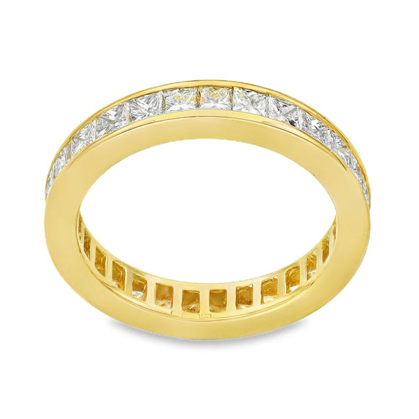 18ct Yellow Gold Diamond Full-Eternity Ring - Size M½ - 2.00ct