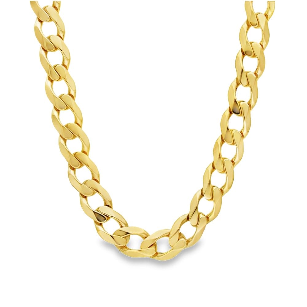 9ct Yellow Gold Heavy Oval Curb Chain - 22" - 66.0g