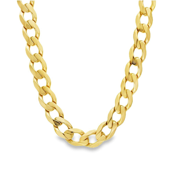 9ct Yellow Gold Heavy Oval Curb Chain - 22" - 66.0g