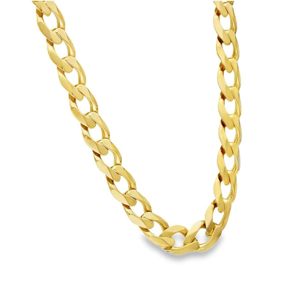 9ct Yellow Gold Heavy Oval Curb Chain - 22" - 66.0g