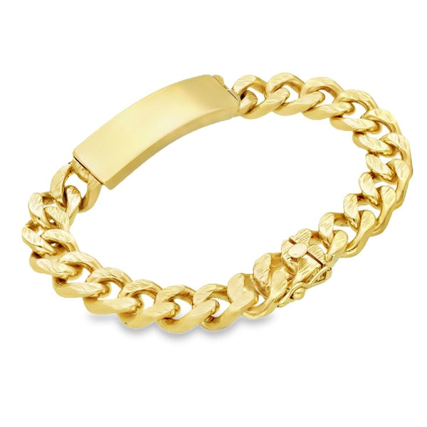 9ct Yellow Gold Heavy I.D Bracelet - 8" - 64.0g