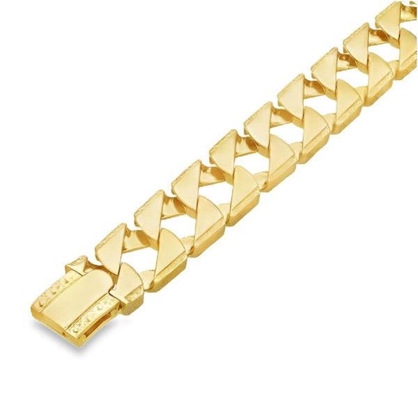9ct Yellow Gold Heavy Curb Bracelet - 10" - 84.0g
