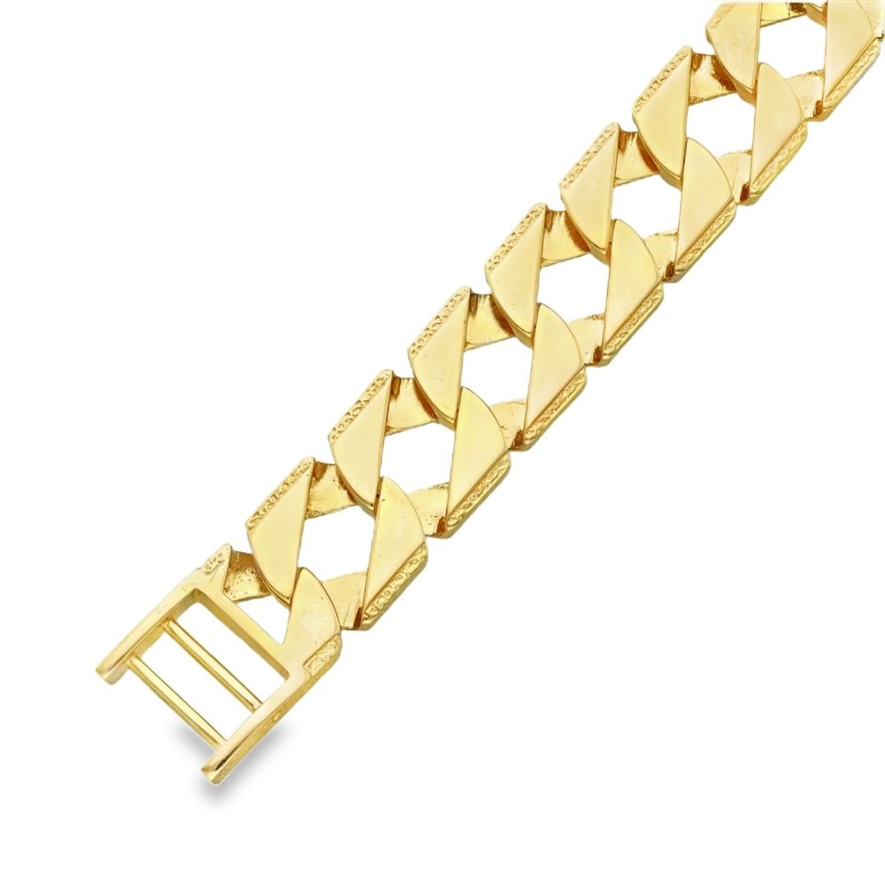 9ct Yellow Gold Heavy Curb Bracelet - 10" - 84.0g