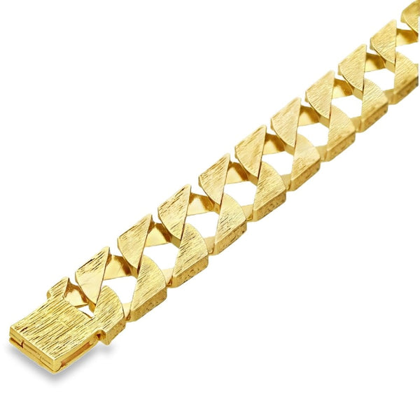 9ct Yellow Gold Heavy Curb Bracelet - 10" - 84.0g