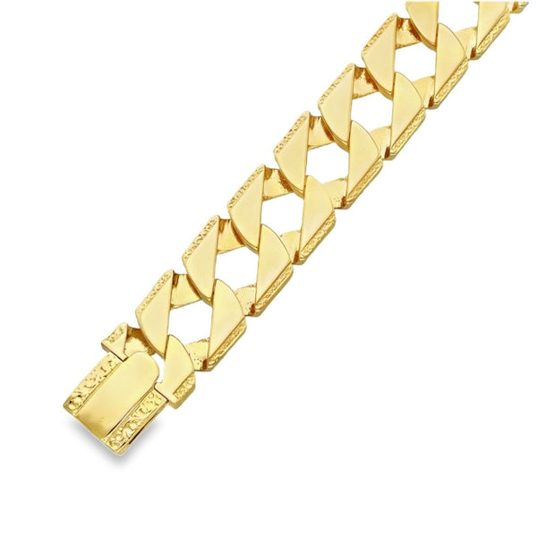 9ct Yellow Gold Heavy Curb Bracelet - 10" - 84.0g