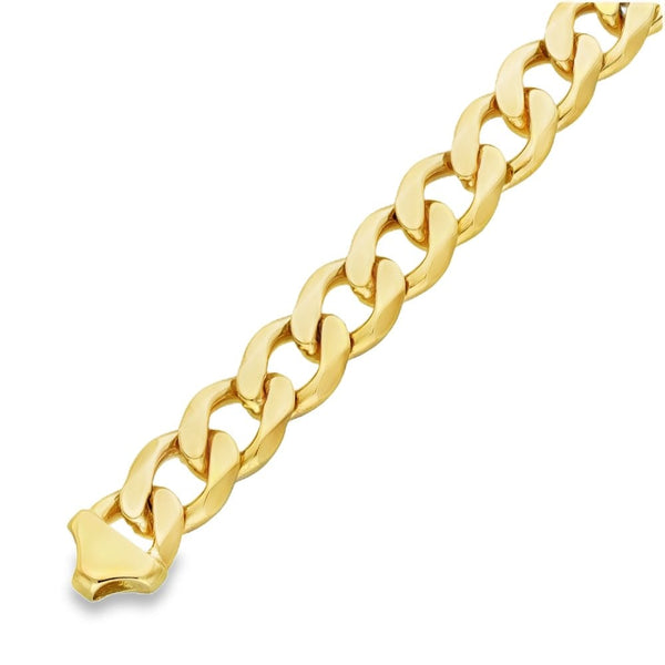 9ct Yellow Gold Heavy Curb Bracelet - 9" - 89.0g