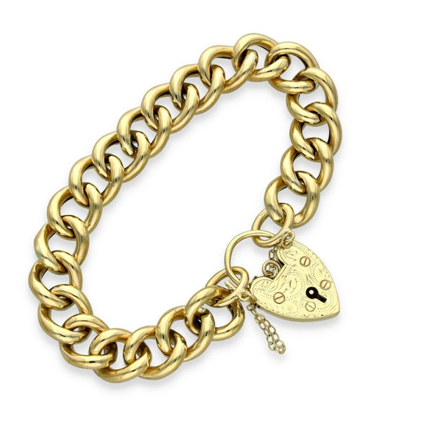 9ct Yellow Gold Hollow Curb Bracelet - 7.5" - 23.2g