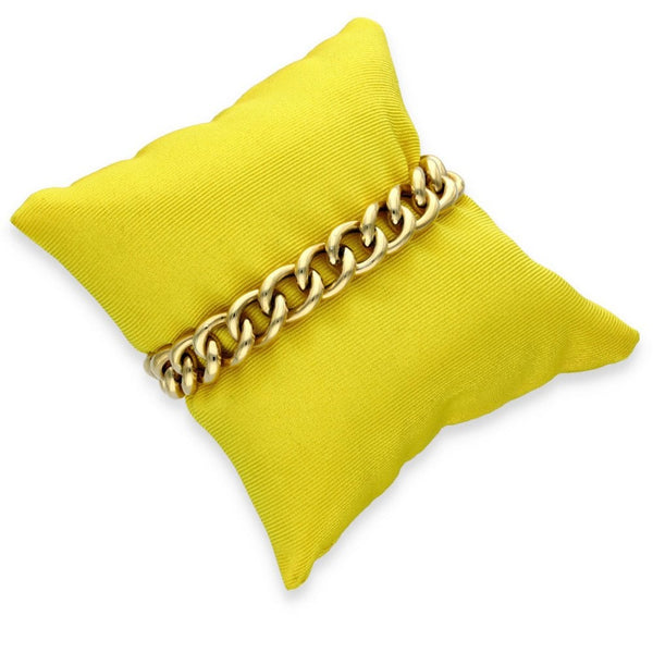 9ct Yellow Gold Hollow Curb Bracelet - 7.5" - 23.2g