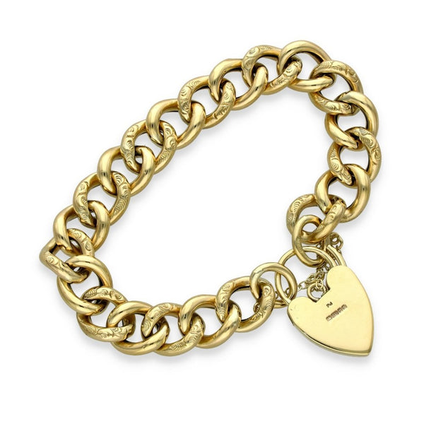 9ct Yellow Gold Hollow Curb Bracelet - 7.5" - 23.2g