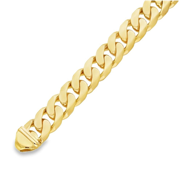 9ct Yellow Gold Heavy Curb Bracelet - 9" - 99.0g