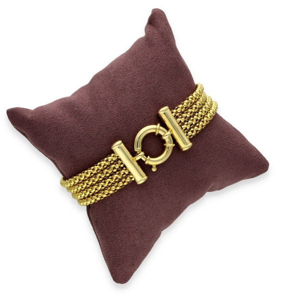 9ct Yellow Gold 4-Row Popcorn Bracelet - 8" - 21.9g