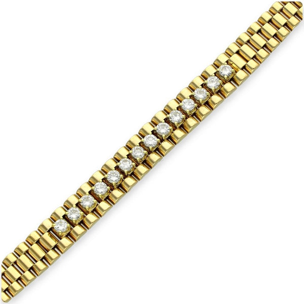 18ct Yellow Gold Graduated Diamond Bracelet - 6.5" - 1.14ct
