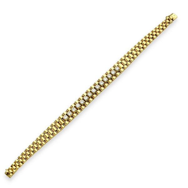18ct Yellow Gold Graduated Diamond Bracelet - 6.5" - 1.14ct