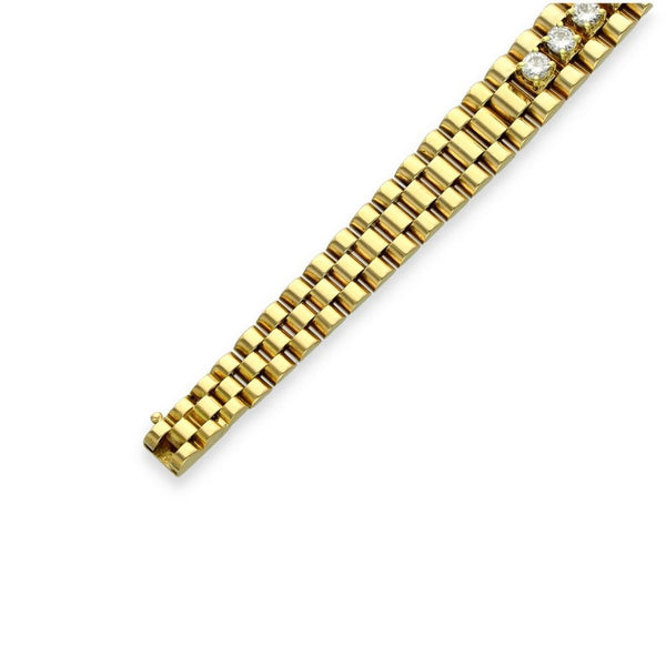 18ct Yellow Gold Graduated Diamond Bracelet - 6.5" - 1.14ct