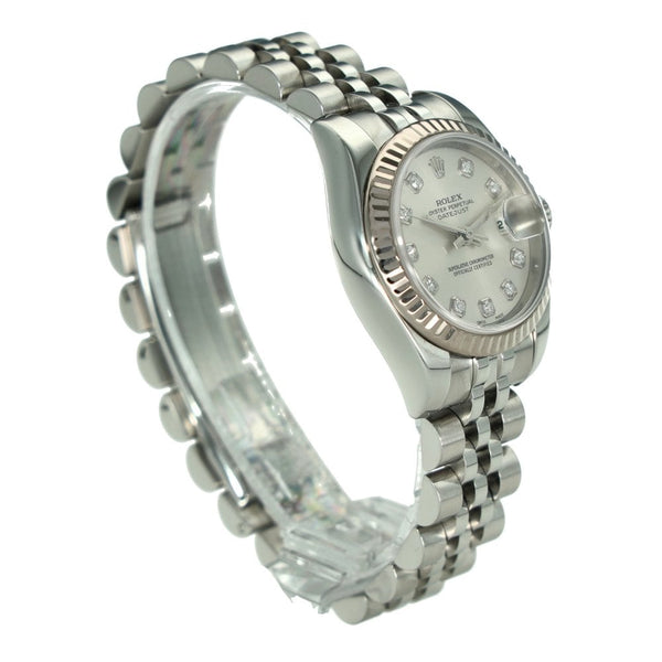 Lady-Datejust 179174 – Silver Diamond Dial – 2007