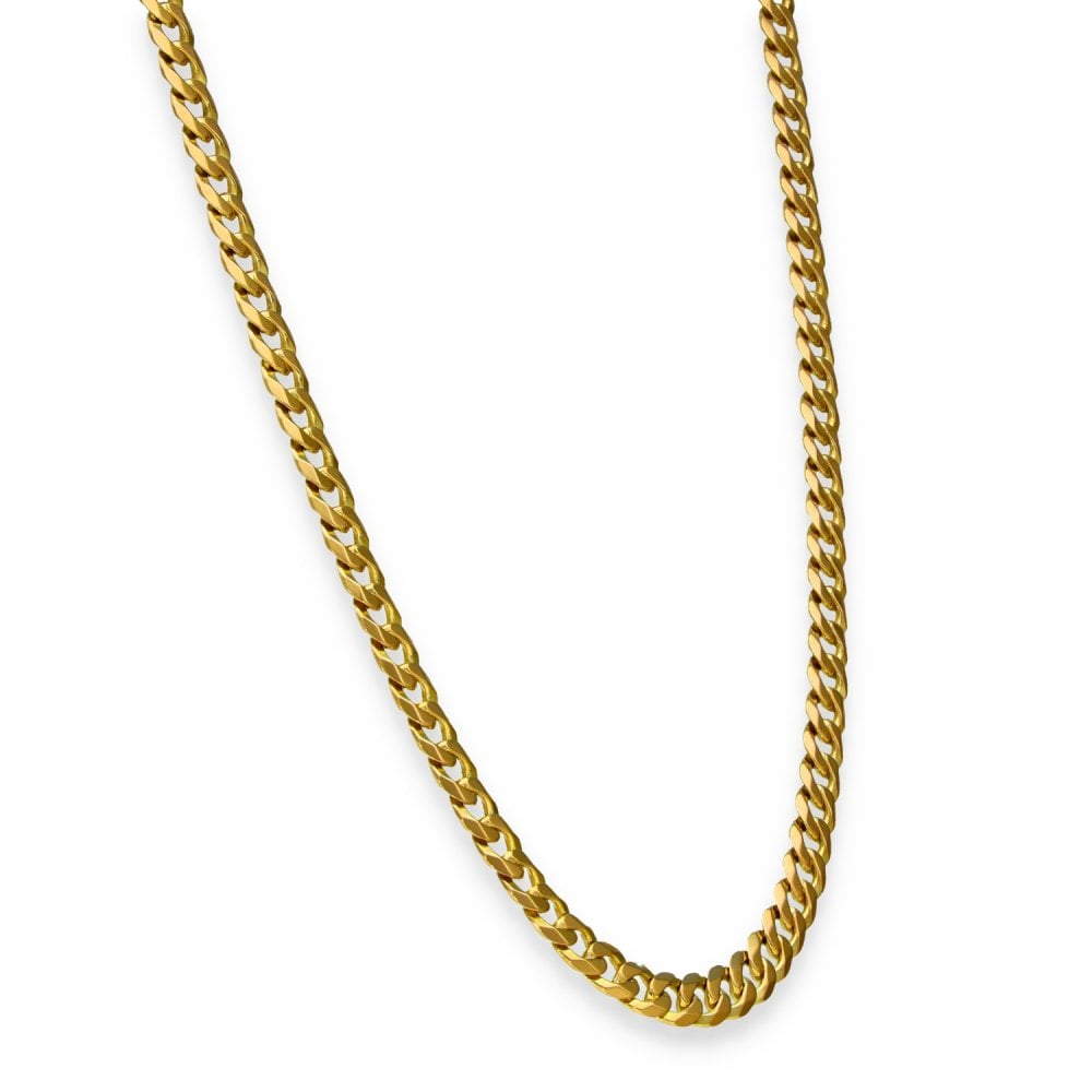 9ct Yellow Gold Round Curb Chain - 18" - 20.9g