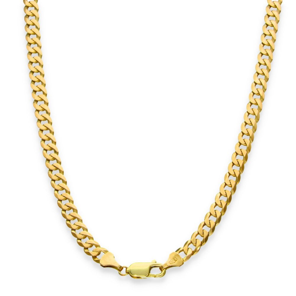 9ct Yellow Gold Round Curb Chain - 18" - 20.9g