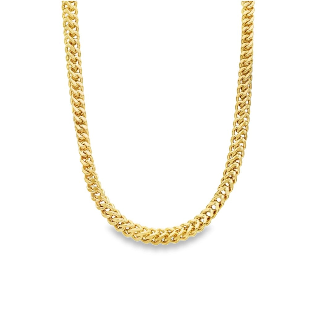 9ct Yellow Gold Box Curb Chain - 22" - 23.5g