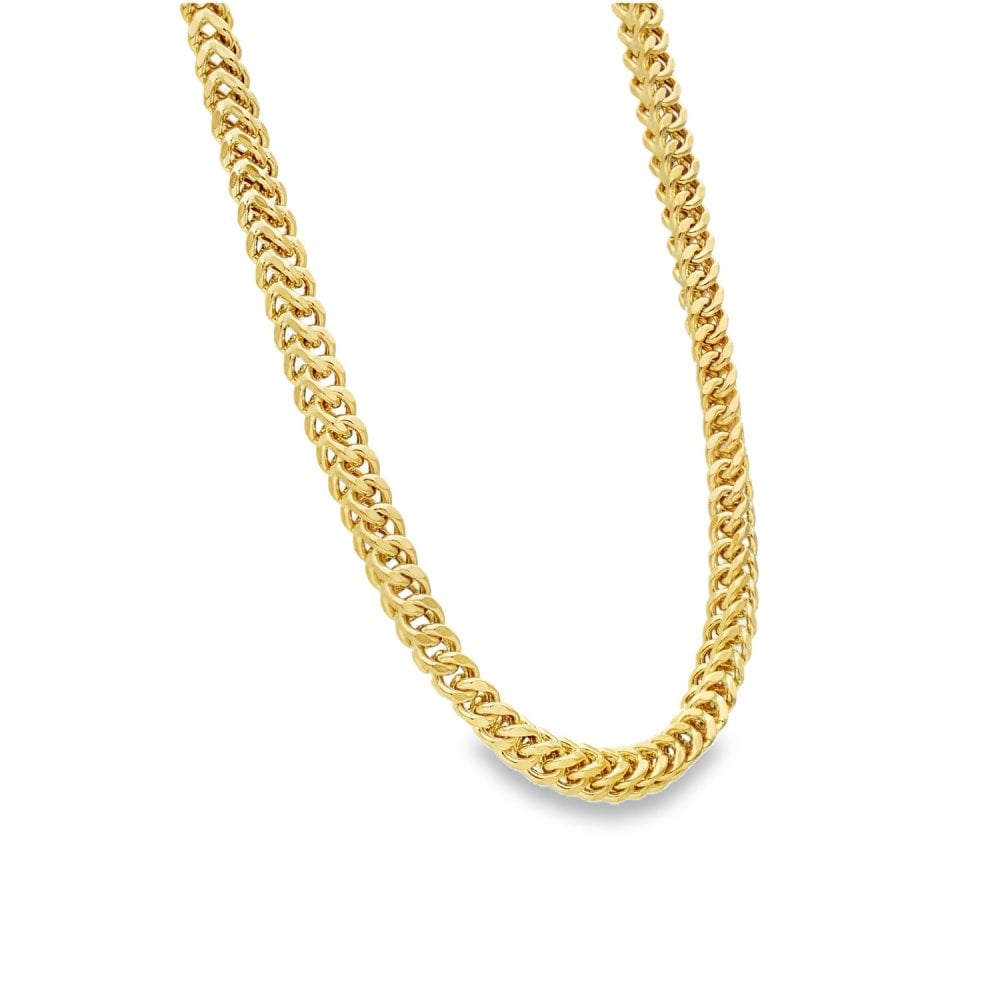 9ct Yellow Gold Box Curb Chain - 22" - 23.5g