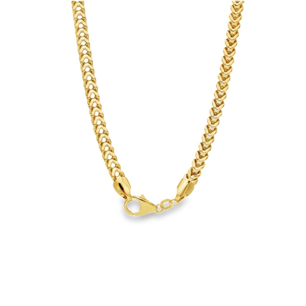 9ct Yellow Gold Box Curb Chain - 22" - 23.5g