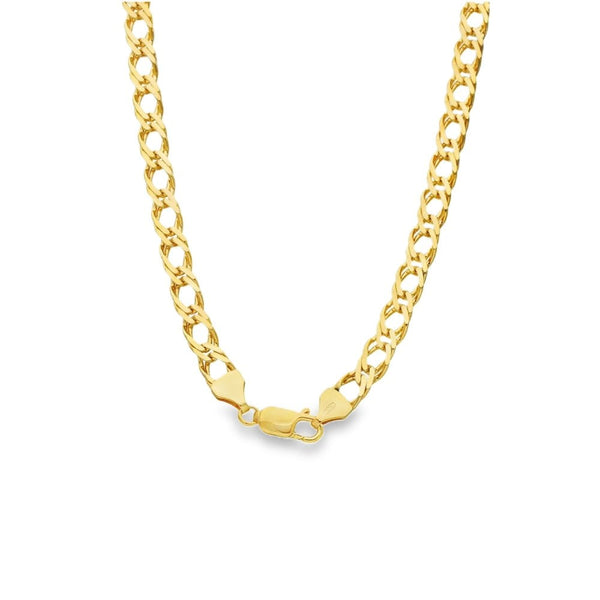 9ct Yellow Gold Double Curb Bracelet - 18" - 18.8g