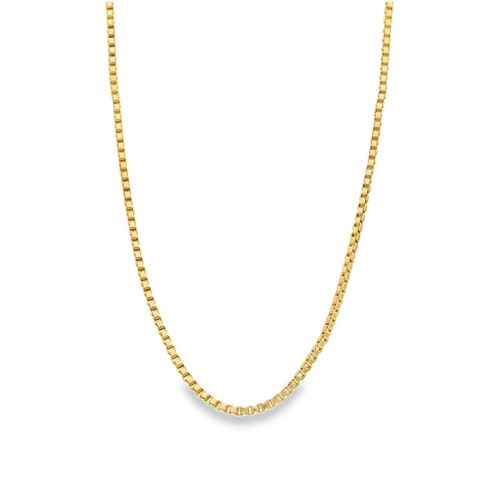 9ct Yellow Gold 2mm Box Chain - 22" - 7.2g
