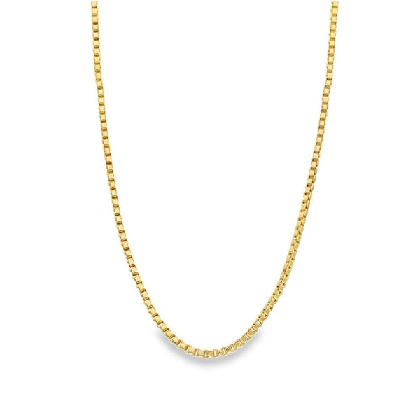 9ct Yellow Gold 2mm Box Chain - 22" - 7.2g