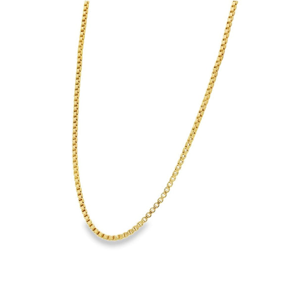 9ct Yellow Gold 2mm Box Chain - 22" - 7.2g