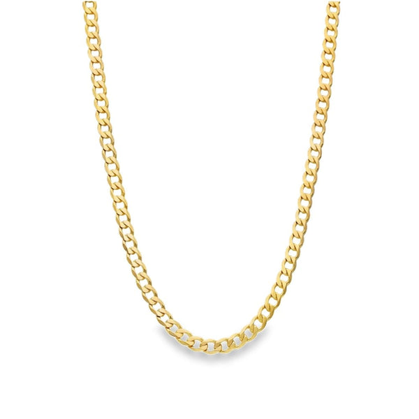 9ct Yellow Gold Oval Curb Chain - 20" - 11.2g