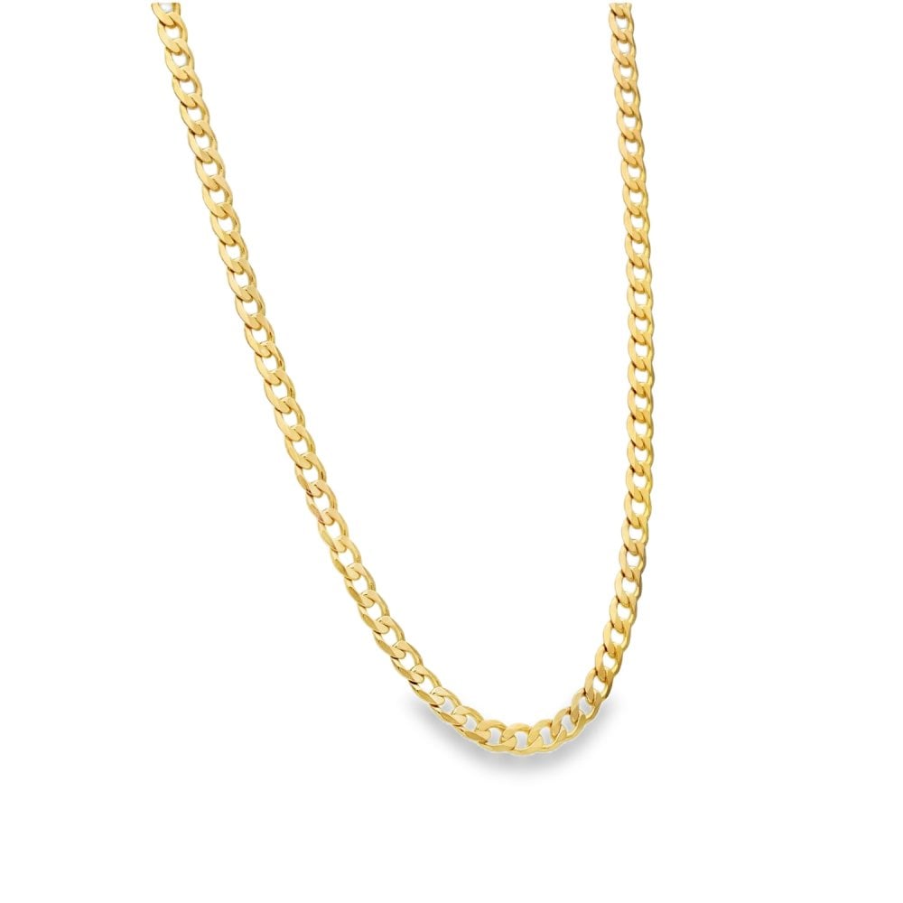 9ct Yellow Gold Oval Curb Chain - 20" - 11.2g