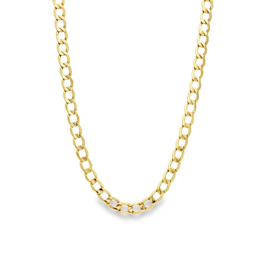 9ct Yellow Gold Hollow Curb Chain - 24" - 8.9g