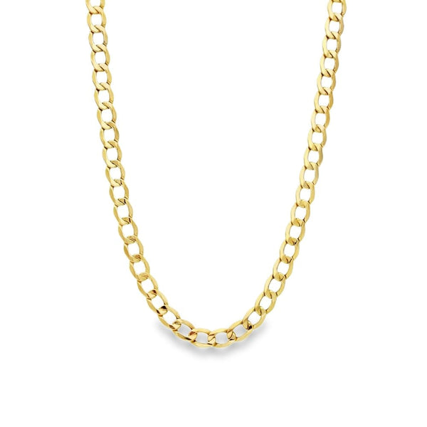 9ct Yellow Gold Hollow Curb Chain - 24" - 8.9g