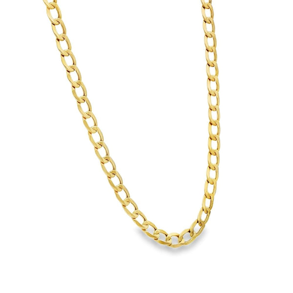 9ct Yellow Gold Hollow Curb Chain - 24" - 8.9g
