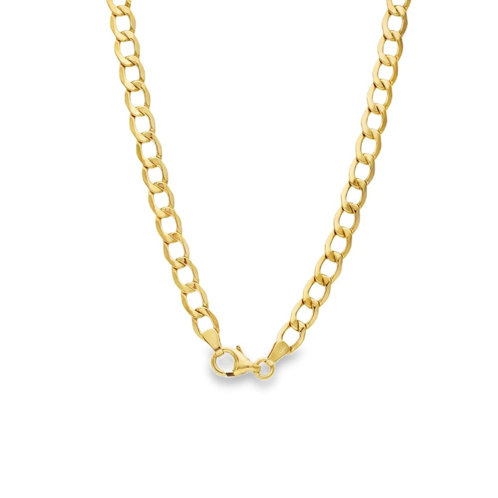 9ct Yellow Gold Hollow Curb Chain - 24" - 8.9g