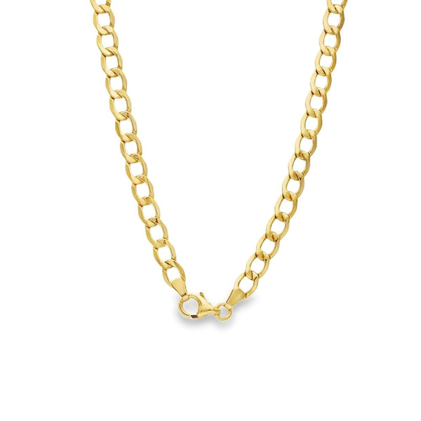 9ct Yellow Gold Hollow Curb Chain - 24" - 8.9g