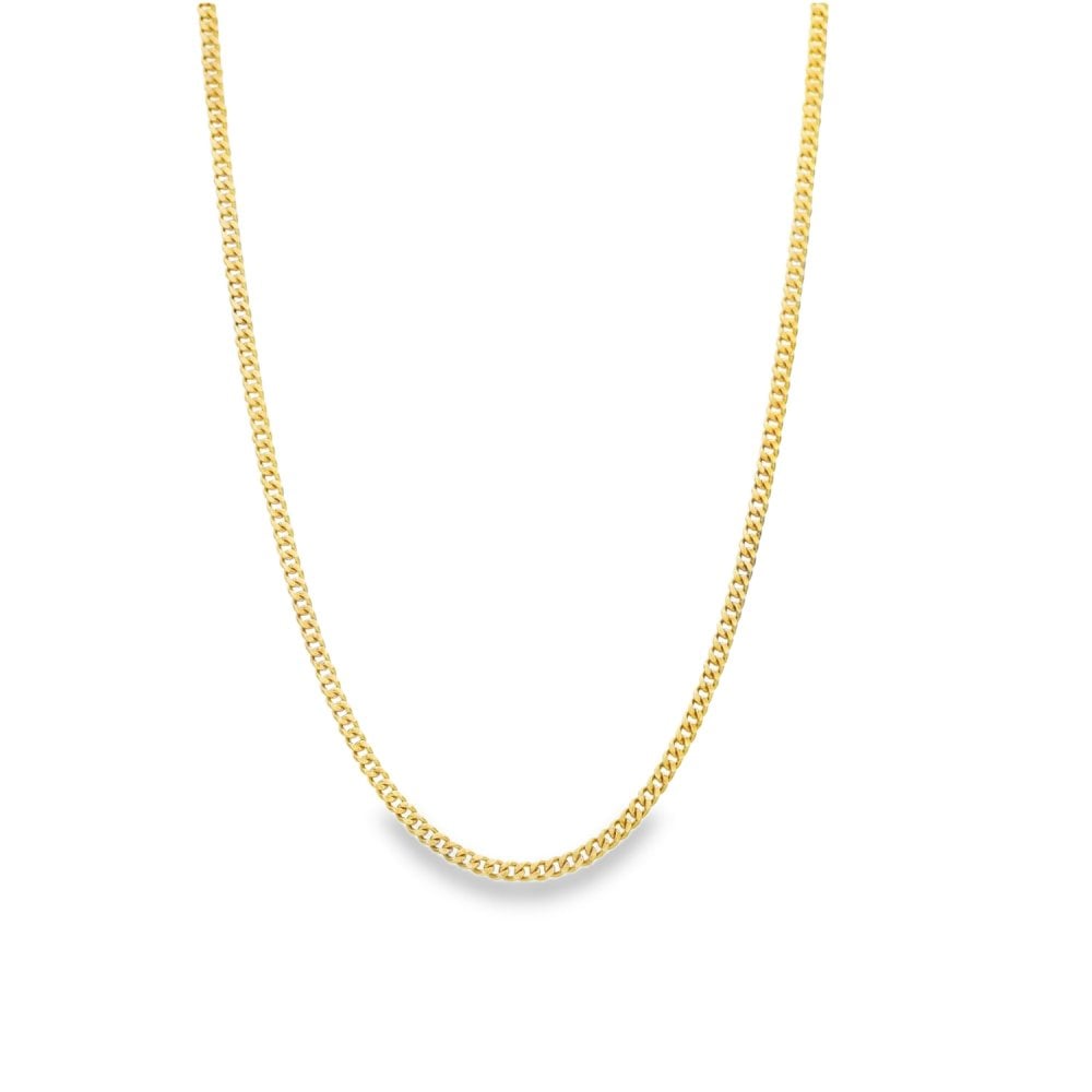 9ct Yellow Gold Flat Curb Chain - 18" - 5.6g