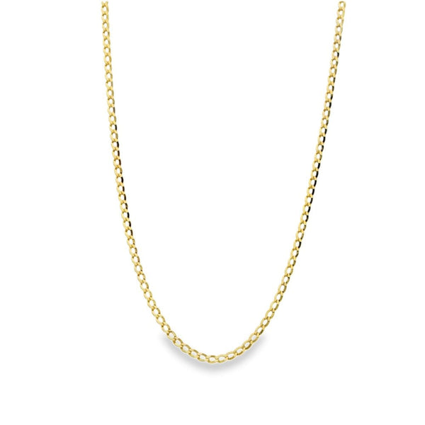 9ct Yellow Gold Fine Curb Chain - 18.5" - 2.6g