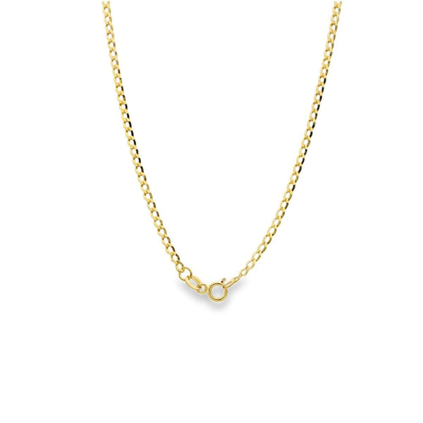 9ct Yellow Gold Fine Curb Chain - 18.5" - 2.6g