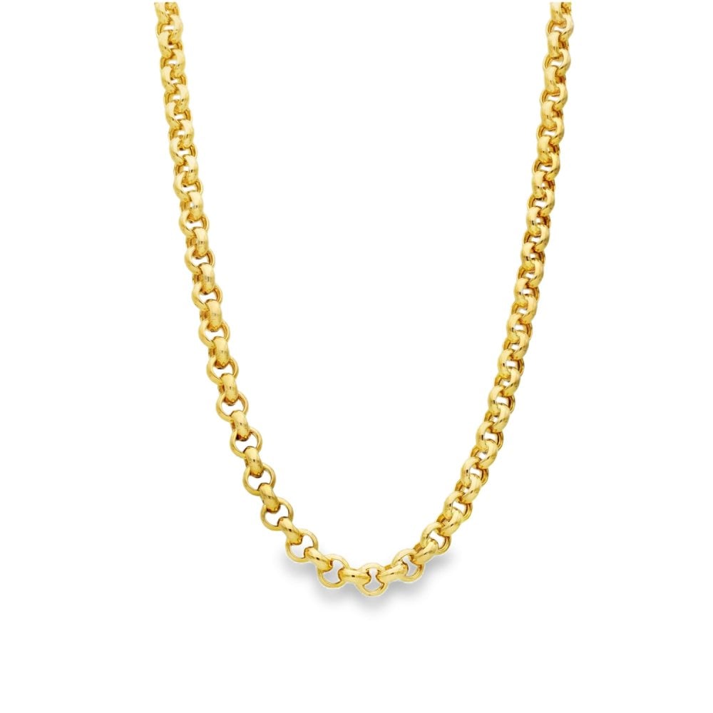 9ct Yellow Gold Hollow Round Belcher Chain - 18" - 15.4g