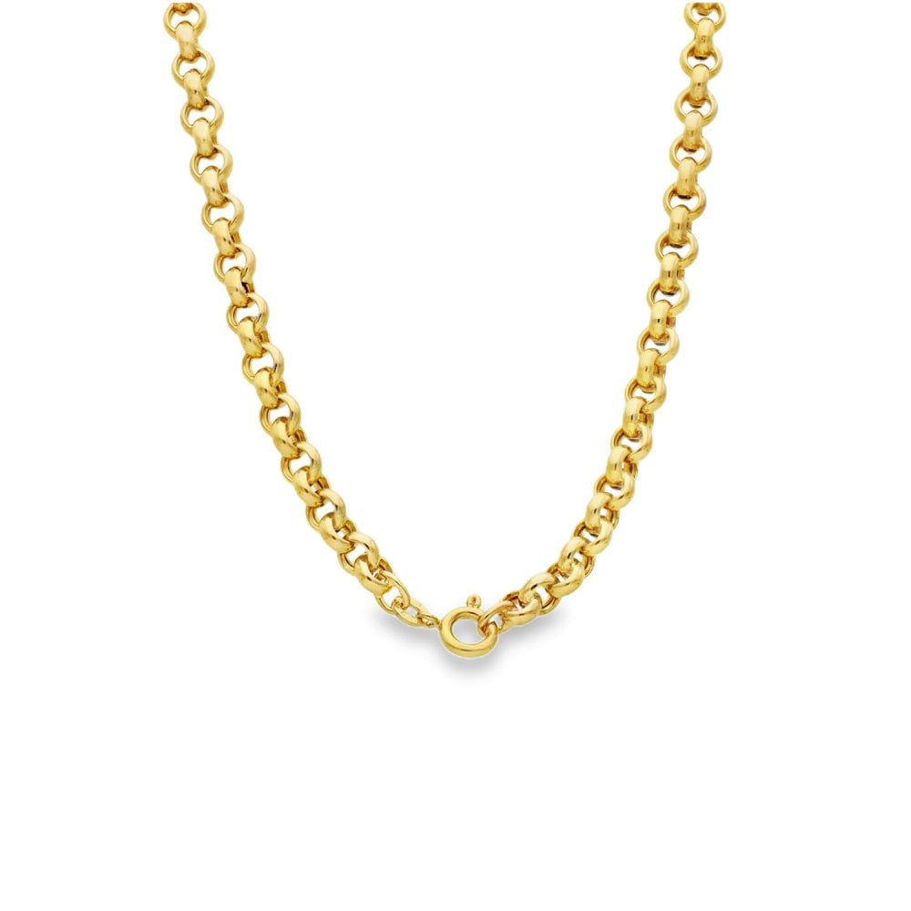 9ct Yellow Gold Hollow Round Belcher Chain - 18" - 15.4g