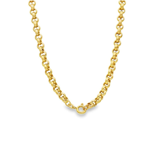 9ct Yellow Gold Hollow Round Belcher Chain - 18" - 15.4g