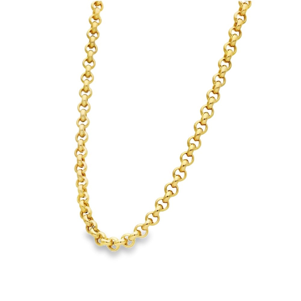 9ct Yellow Gold Hollow Round Belcher Chain - 18" - 15.4g