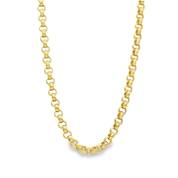 9ct Yellow Gold Hollow Round Belcher Chain - 20" - 13.7g